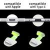 2Pcs Luminous Phone Dust Plug, Anti-Lost Charging Port Silicone Plug, Waterproof and Dustproof Phone Power Port Plug, Suitable for IPhone and Type-C