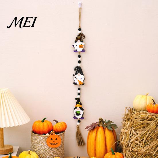 Entrance Door Hanging Sign Halloween Beaded Sign, Witch Pumpkin Bat Pendant Garland for Indoor Outdoor Party Ornaments Door, Spooky Festive Home Decor