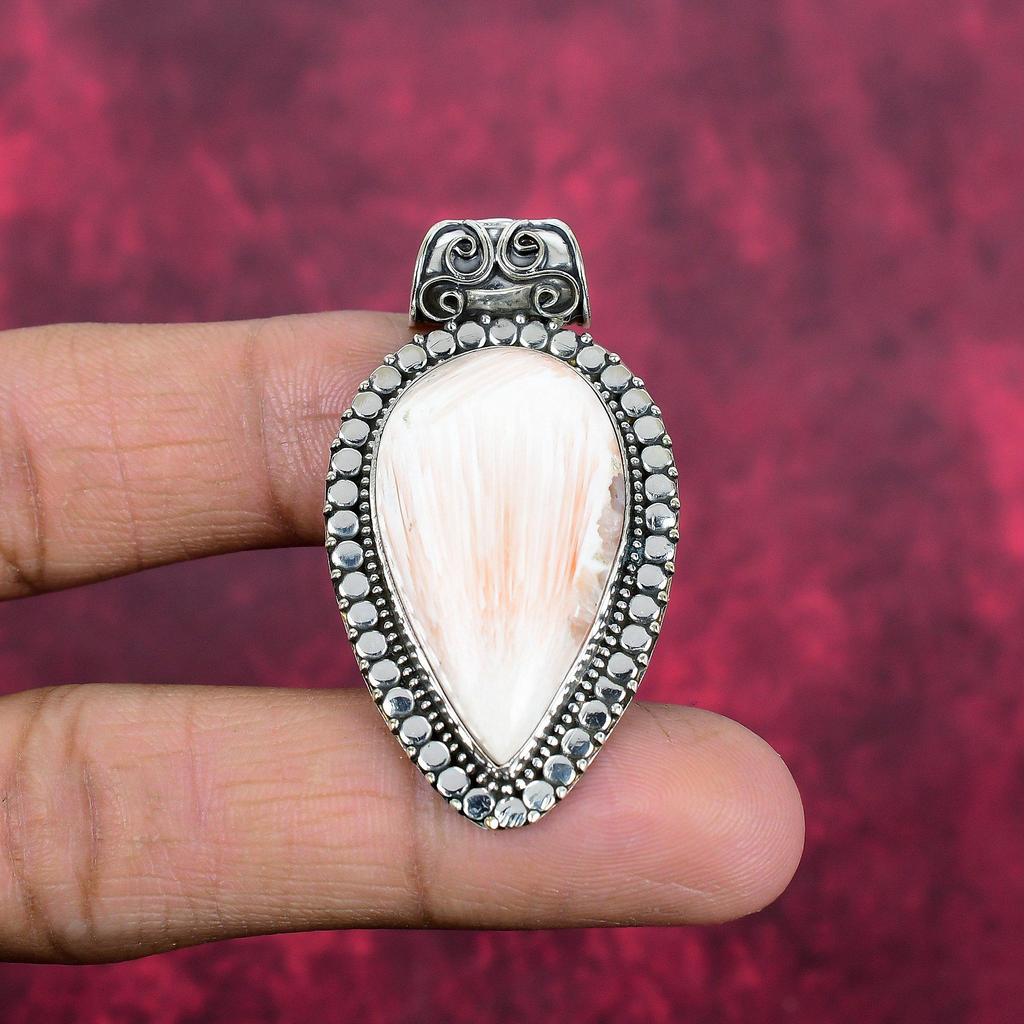 Scolecite Pendant, 925 Solid Sterling Silver Pendant Handmade Gemstone Jewelry, Gifts For Wife Brand New Pendant