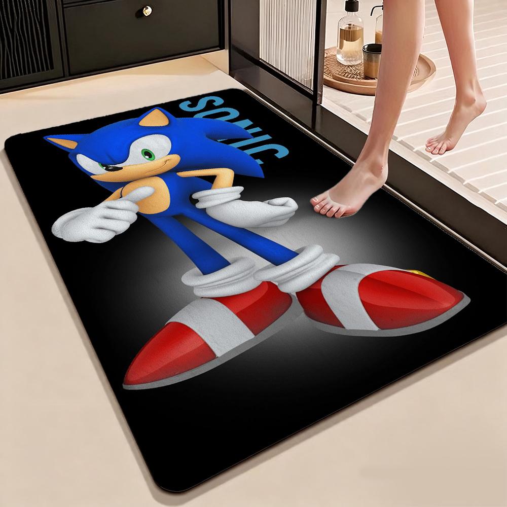 Sonic Hedgehog Carpet Bath Mat Fluffy Rug Soft Foot Mat Under Desk Mat Living Room Rug Pet Friendly