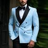 Completi Classici da Uomo 2 Pezzi 2025 Formali Doppiopetto Revers a Punta Vestibilità Slim Abbigliamento Maschile Set Giacca Pantaloni di Alta Qualità Terno