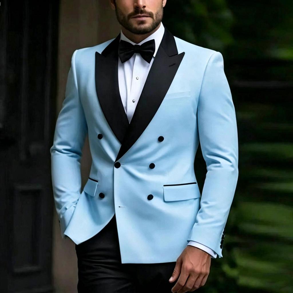 Completi Classici da Uomo 2 Pezzi 2025 Formali Doppiopetto Revers a Punta Vestibilità Slim Abbigliamento Maschile Set Giacca Pantaloni di Alta Qualità Terno