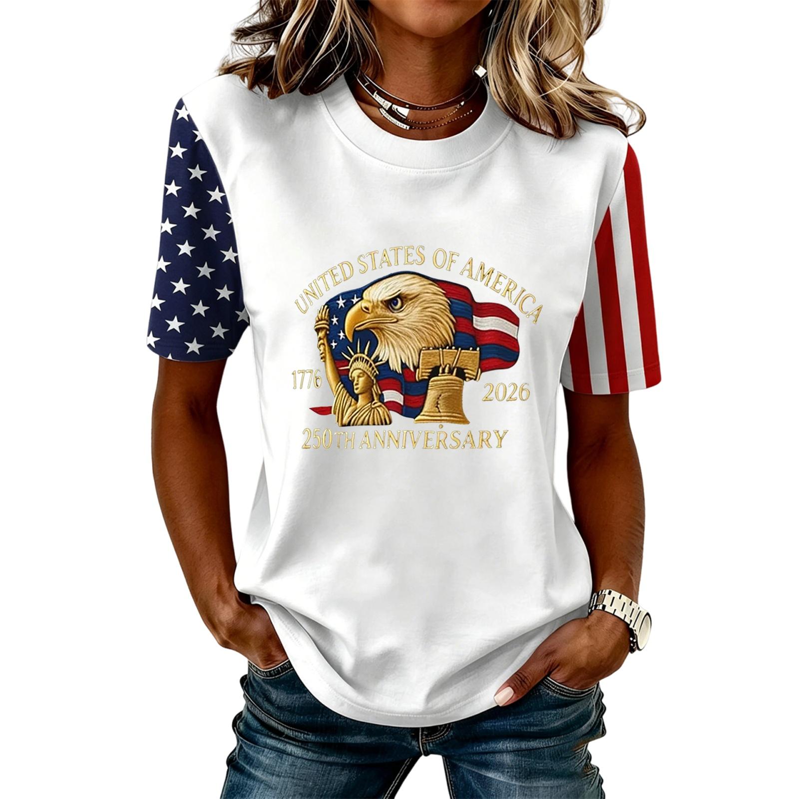 

Women s Casual And Fashionable Short-sleeved Printed T-shirt Top XL білий