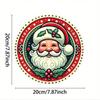 Vintage Santa Claus Metal Tin Sign Round Wall Decor for Home Bar Cafe