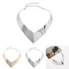 Fashion V Shaped Metal Women Collar Necklace With Geometric Design For Women