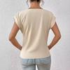 Women's New Summer Solid Color V-neck Short-sleeved T-shirt Casual Twist Hem Top