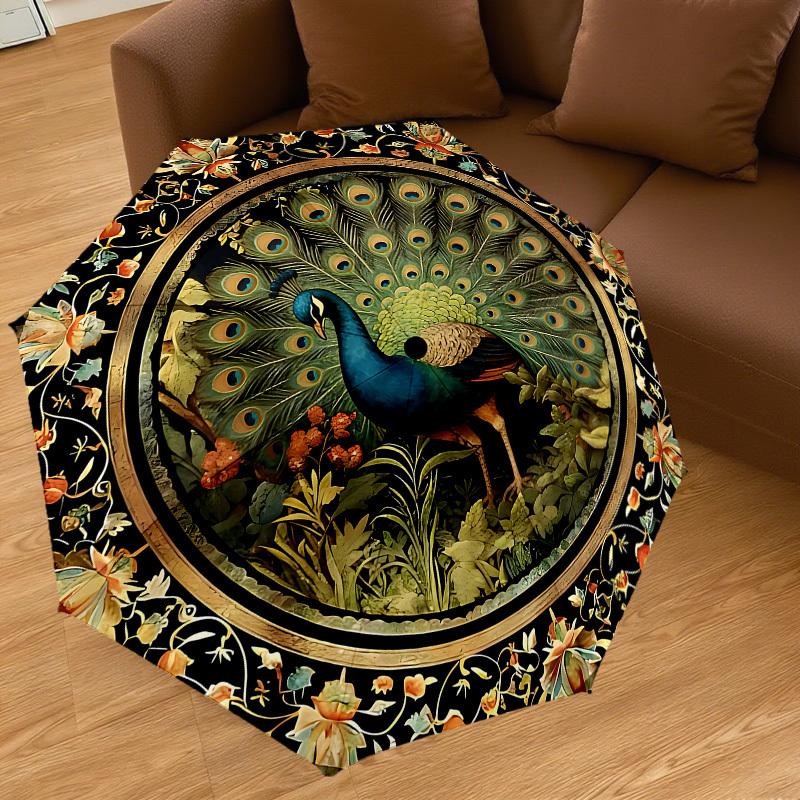 1PC Peacock Floral Umbrella-8-Rib Reinforced, Automatic Open, Lightweight & Durable, Cute Fashion Accessory for Outdoor-K1276