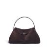 Brown Suede-Finish Cowhide Handbag – Minimalist, Lightweight, and Elegant Shoulder Bag for Women