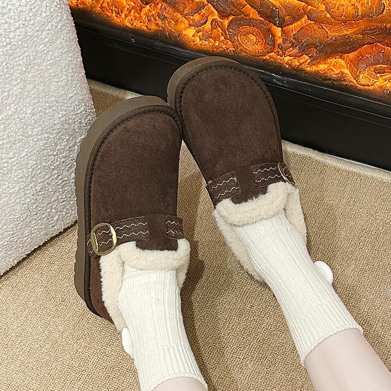 Women's Large Size Soft Sole Winter Warm Fur Snow Boots Padded Lined Ankle Boots Non-Slip Hiking Casual Sports Cotton Boots Fur Shoes