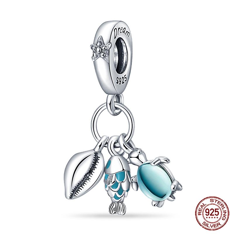 Original 925 Prata Esterlina Cor Mágica Camaleão Luminoso Série Charme Contas Adequado Ajuste Pulseira DIY Jóias Presentes