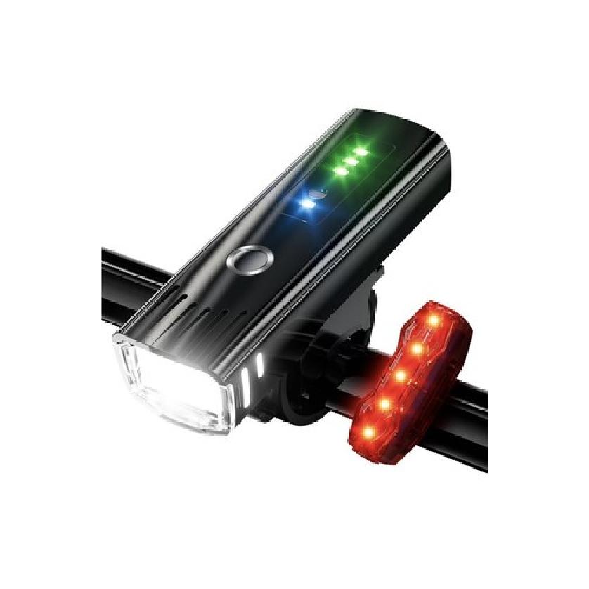 3000 Lumen Bike Light Set USB Rechargeable Bicycle Headlight & Taillight, 5 Mode