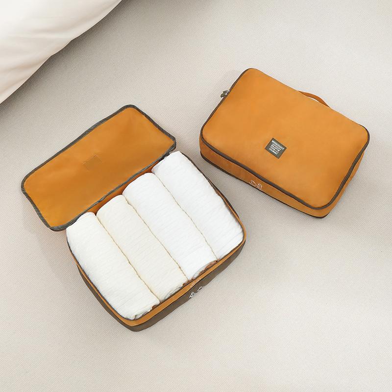 1 st Klädförvaringspåse Dubbla lager Stor kapacitet Kompressionsförvaringspåse Bärbar Reseklädförvaringspåse med handtag