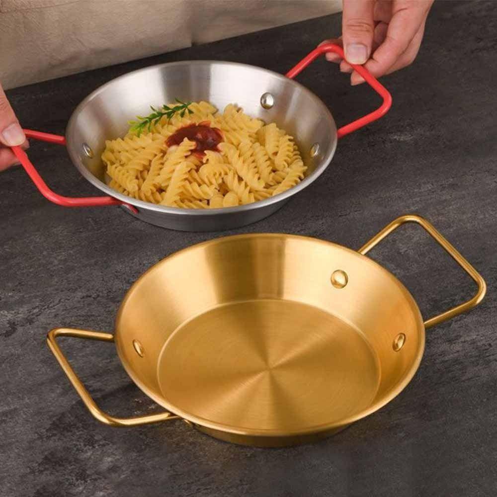 Nonstick Surface Frying Pan Flat Bottom Stainless Steel Pan Heavy Duty Snack Plate  Home Kitchen