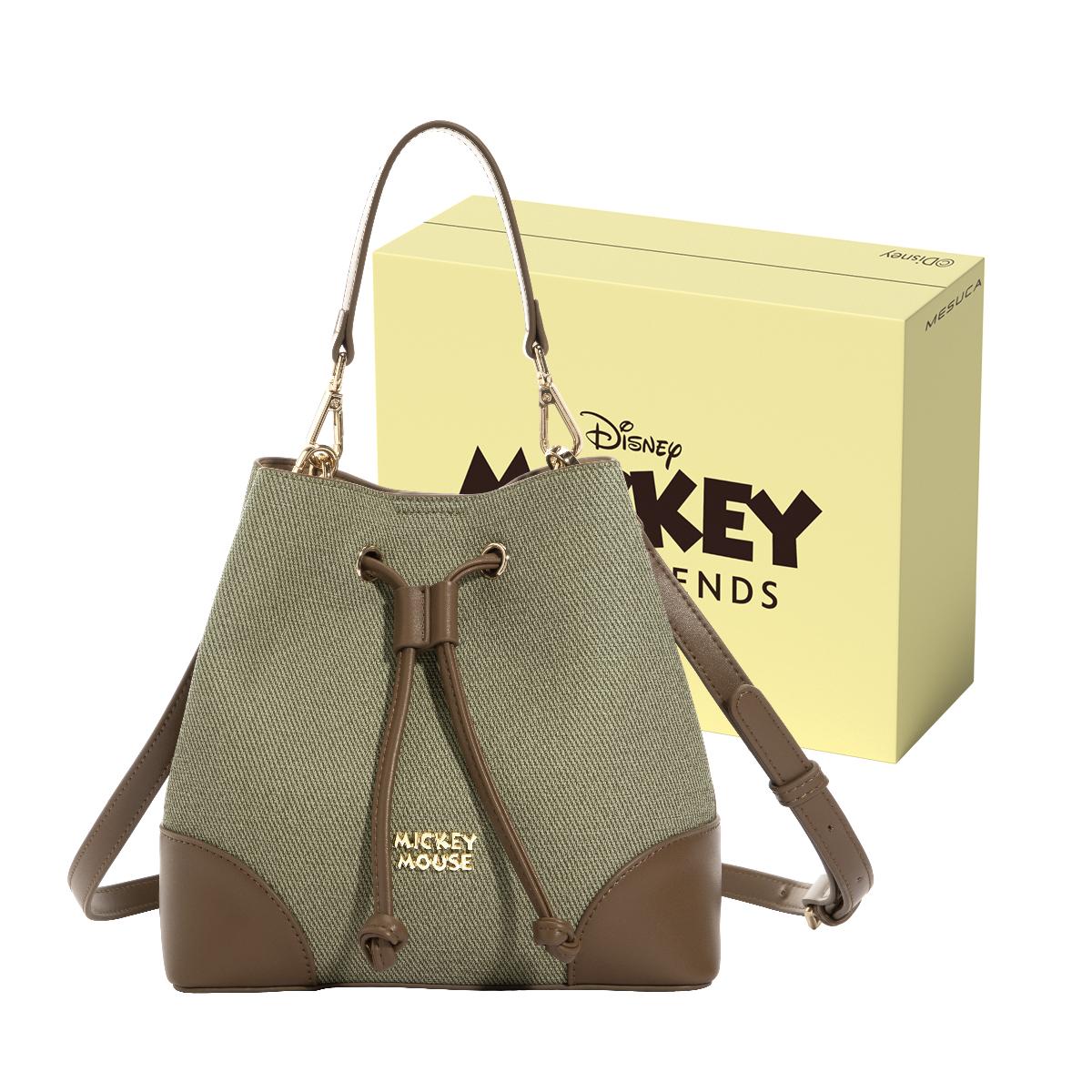 

New Disney Mickey Series Synthetic Leather Handbag, Crossbody Bag, Shoulder Bag Regular Women s Brown DHF41133-A 22.1*9.9*21.1CM