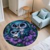 Owl  Round Area Rug,Carpet Rug for Living Room Bedroom Sofa Playroom Decor,Non-slip Floor Mat