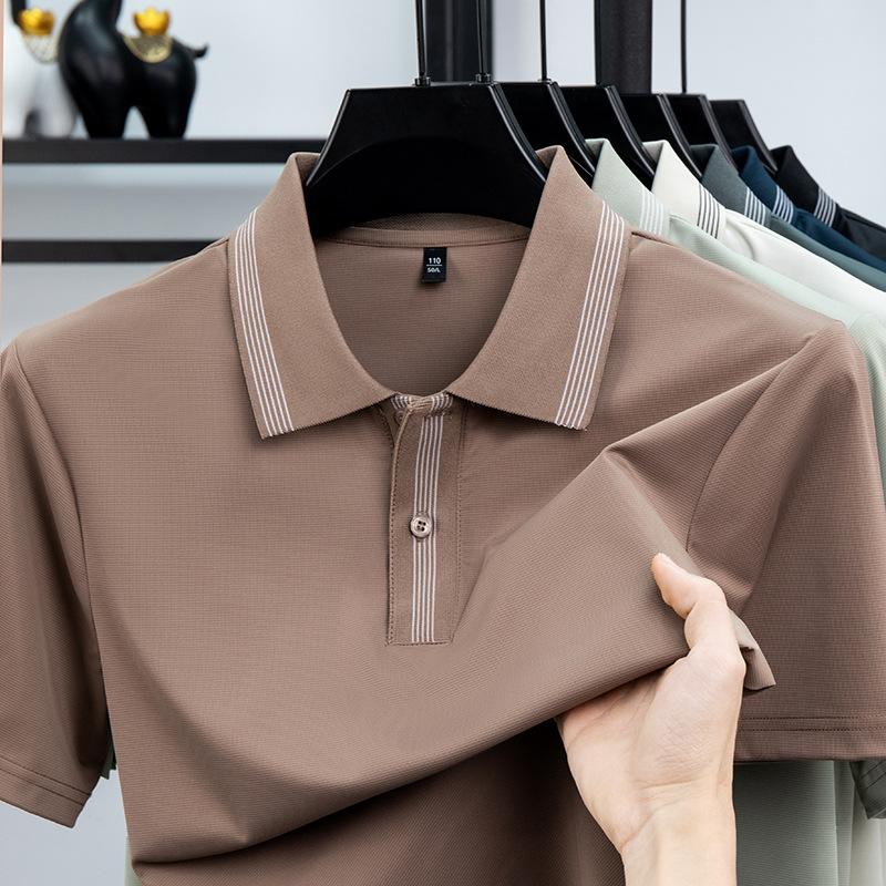 Men's Short Sleeve Polo Shirt Lapel Collar T-Shirt