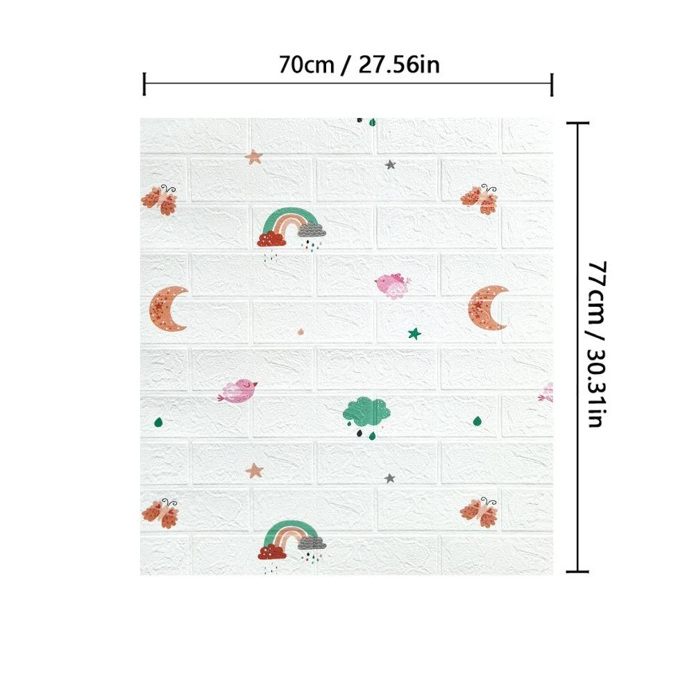 Cărămidă de Spumă Tridimensională Impermeabilă și Rezistentă la Umiditate, Autocolant de Fundal pentru Dormitor, Living, Tapet Autoadeziv
