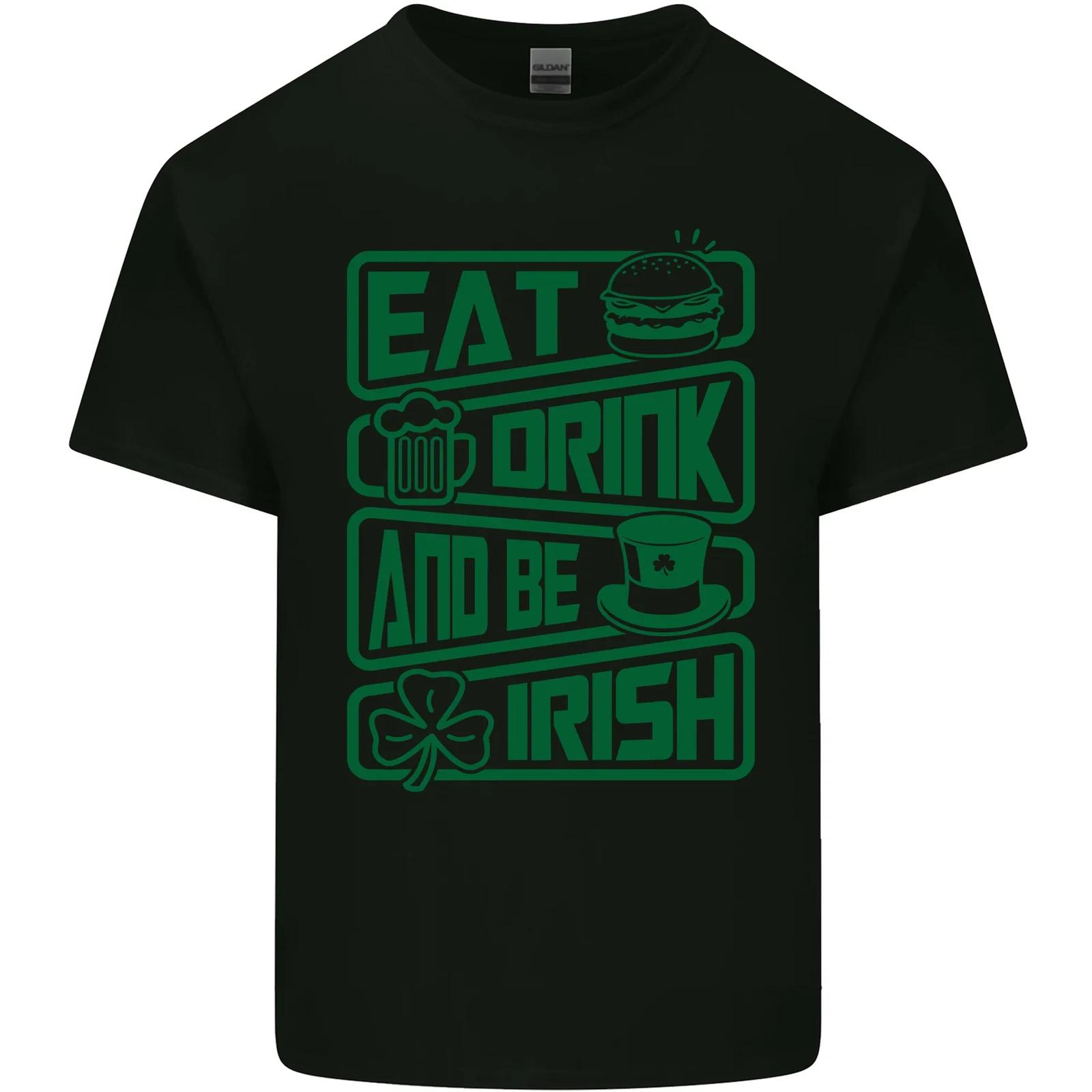 Eat Drink & Be Irish Funny St Patricks Day Kids T-Shirt Childrens 2XL