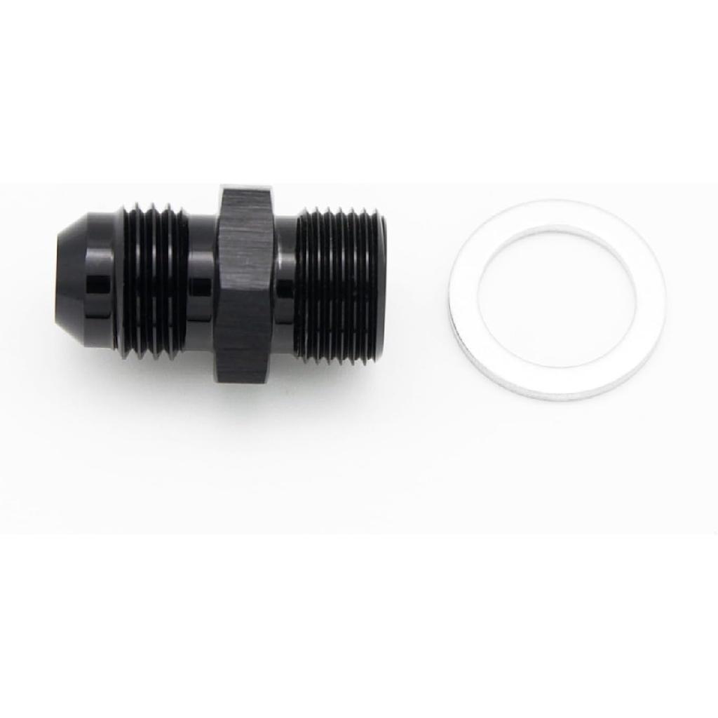 Aluminum 6AN Male Flare to 9/16-24 Male Carb Carburetor Fuel Inlet Fitting Adapter Black