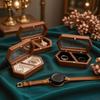 Velvet Rings Bearer Box Luxury Rings Display Case Portable Mini Wood Rings Box  Couple