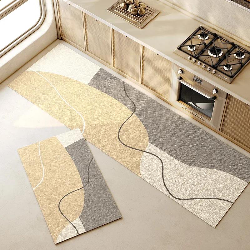 Kitchen Floor Mat Pvc Carpet Waterproof Oil-Proof Leather Long Rug Home Decoration Non-Slip Foot Mats