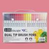 Double-Ended Fineliner & Soft Tip Watercolor Pen Set - Art Supplies for Children's Painting & Coloring
