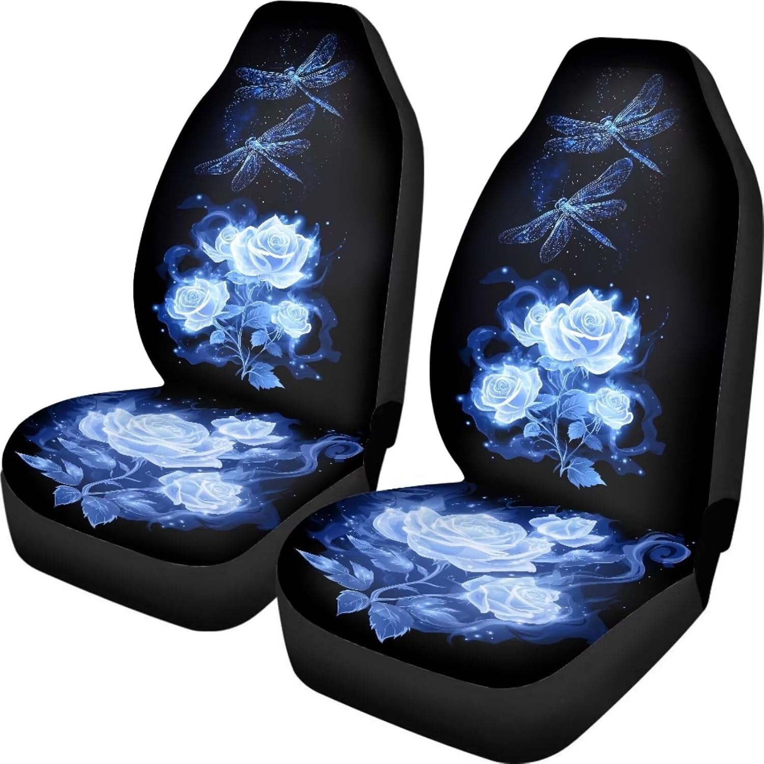 

Милые Чехлы на Передние Сиденья Автомобиля с Принтом Кошек, Полный Комплект, Защитные Чехлы на Передние Сиденья Автомобиля с Принтом Луны и Звезд, Эластичные Автомобильные Чехлы на Ковшеобразные Сиденья Rose Flower Dragonfly