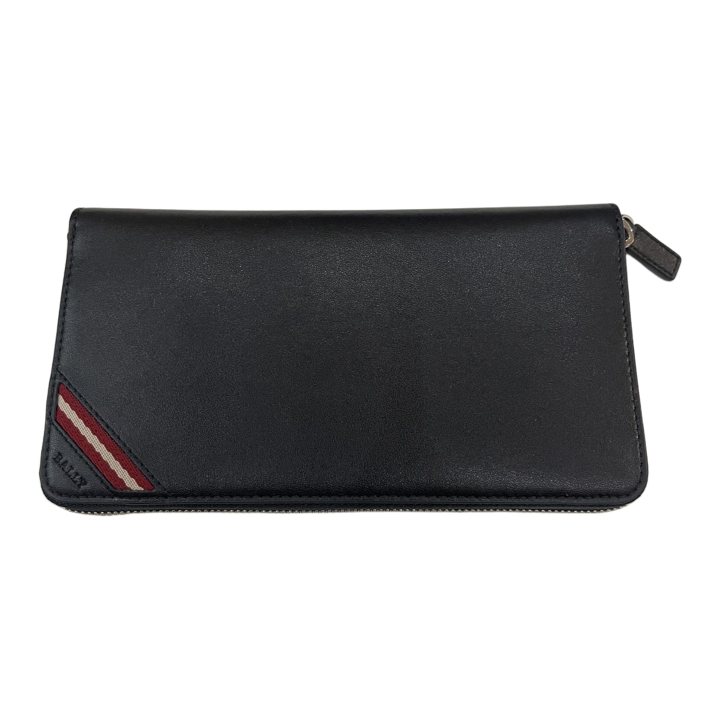 Bally Classic Versatile Embossed Logo Leather Clutch Men clutch Black 6219907 Basic Set (Bag+Dust Bag)