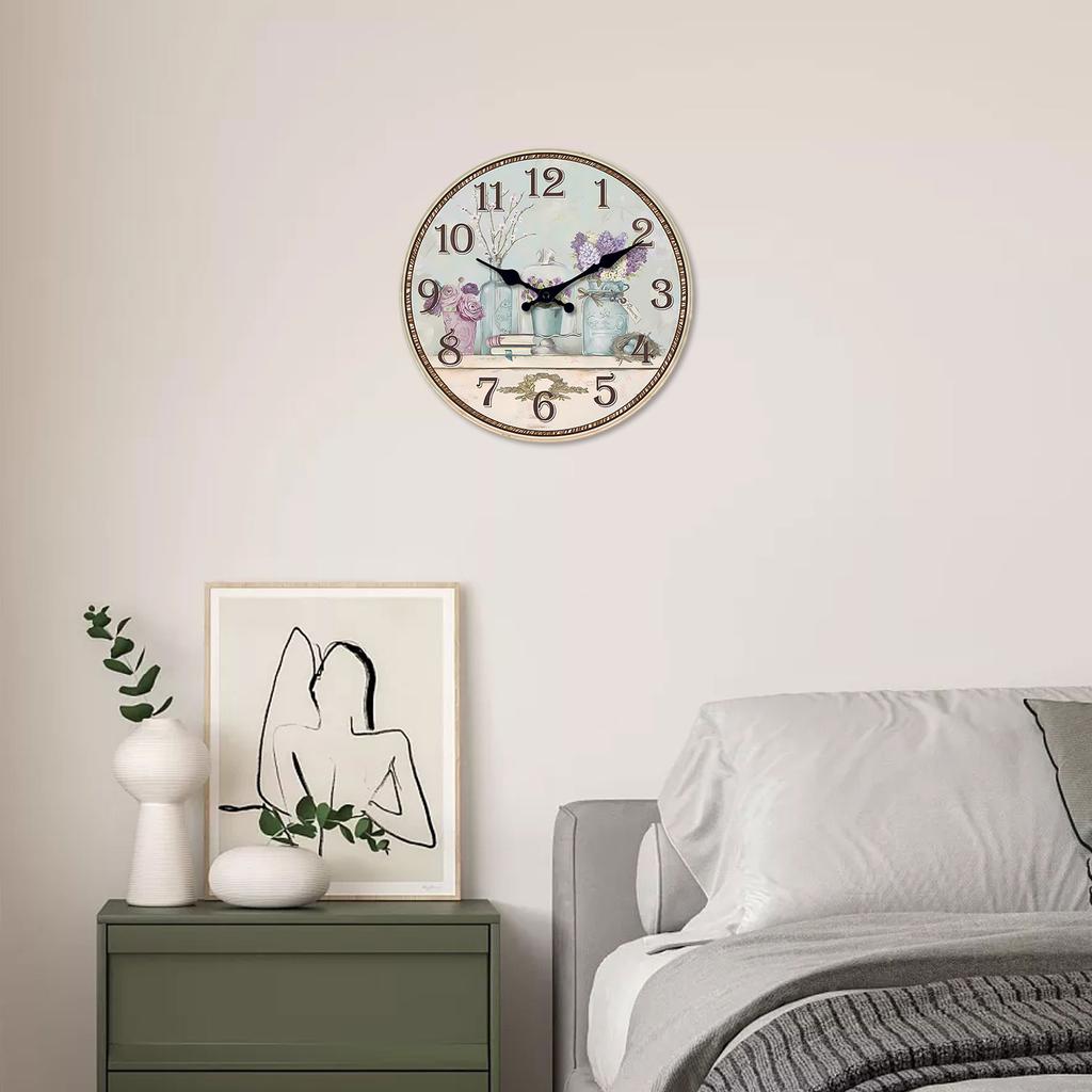 [10-14Inch] High-Quality 1 High-Quality Wooden High-Quality Patterned High-Quality Wall High-Quality Clock, High-Quality Silent High-Quality Running