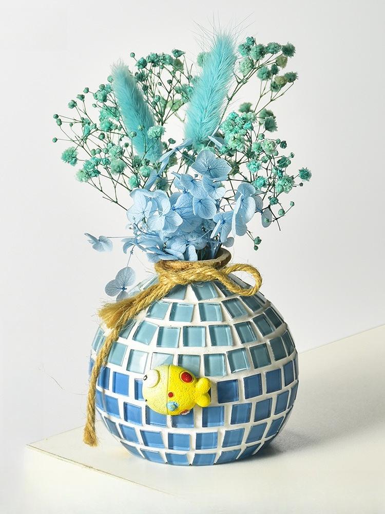 1pc Wooden DIY Craft Kit Mosaic Vase