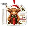 Wooden Money Clip Ornament Christmas Holder Ornament, Cash Gift Tree Hanging Decoration, Acrylic Display Storage Merry Pendant for Holiday Party Decor
