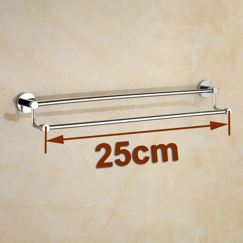30/40/50/60cm Montado en la Pared Color Cromado Latón Hecho Doble Barra para Toallas Para Accesorios de Baño Toallero Portatoallas YT-10198