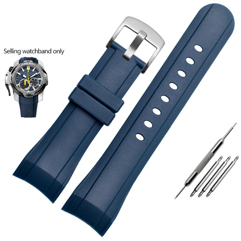 

24mm Resin Rubber Silicone Watchband for Grimham Graham Racing Timepiece Riftage/RT Strap Bracelet Blue Black Accessories 24mm