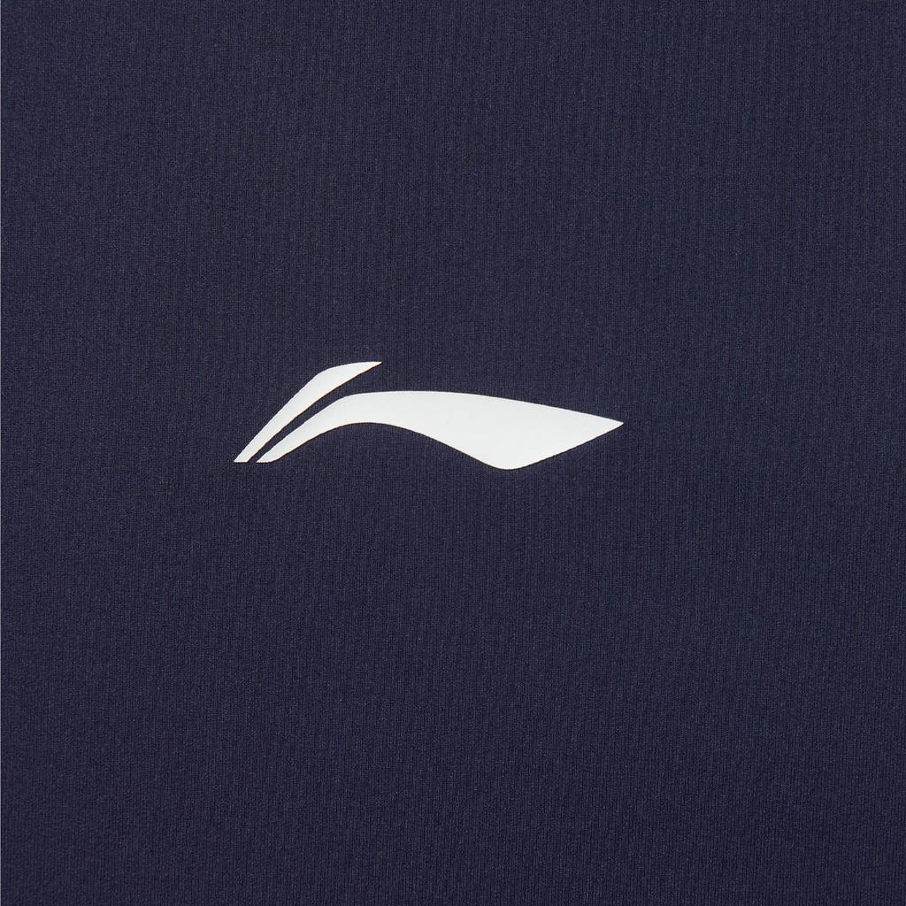 Li-Ning Casual Sports Simple Solid Color Round Neck Pullover Short Sleeve T-Shirt Men Tops Ink-Blue ATSV361-8