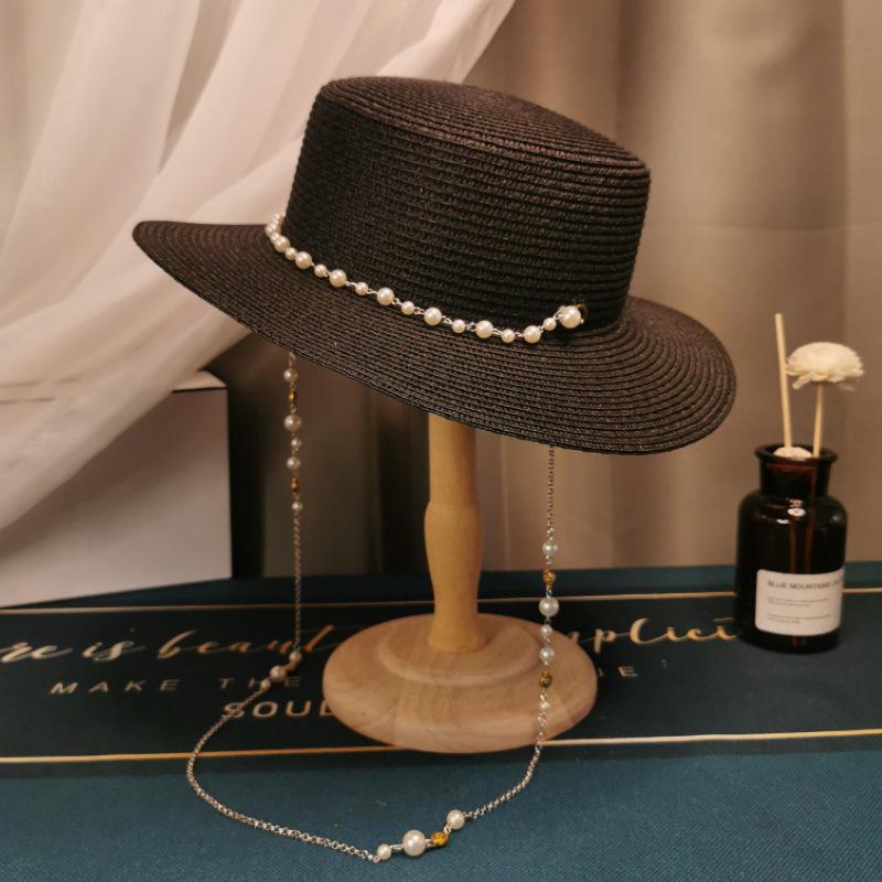 

Sun Hat Women s cap Hats For Women Men Summer Straw Hat Sun Protection Hats Wide Brim Vintage Protection Fashion Straw Visor 55-58CM чорний