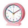 Early Education Desk Clock Needle Display Quartz Alarm Clock Silent Sweep Movement Silent Walking Soft Night Light Metal Frame