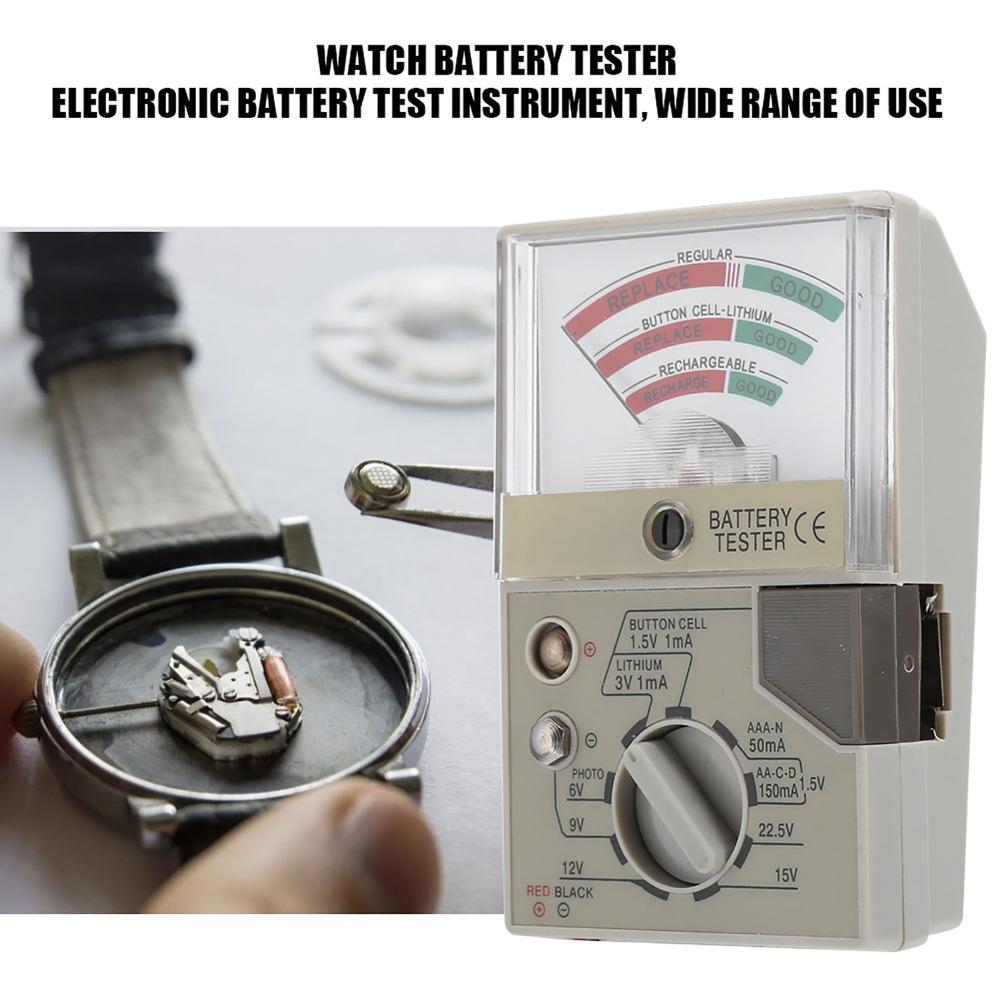 White Portable Watch Repairing Tool Plastic Electric Voltage Tester  Voltage Checking