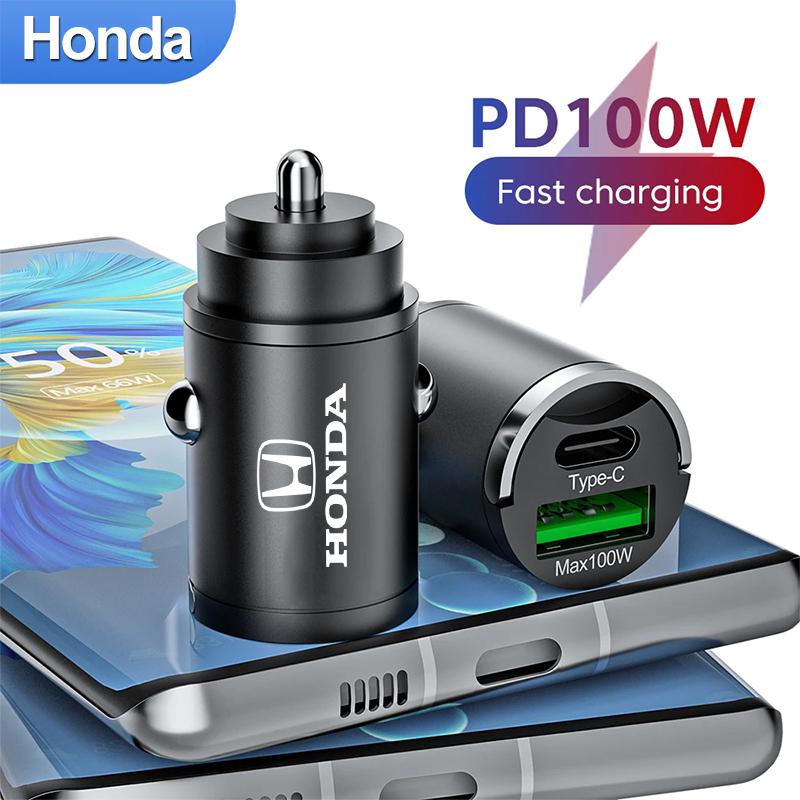 AZE1 100W QC3.0 PD Mini Car Charger Fast Charging Car USB Type C Charger For Honda Pilot CRZ CRV CRX Accord Civic FIT Jazz HRV Vezel