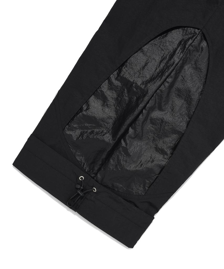 FALLETT Cut-Out Layered String Pants Black