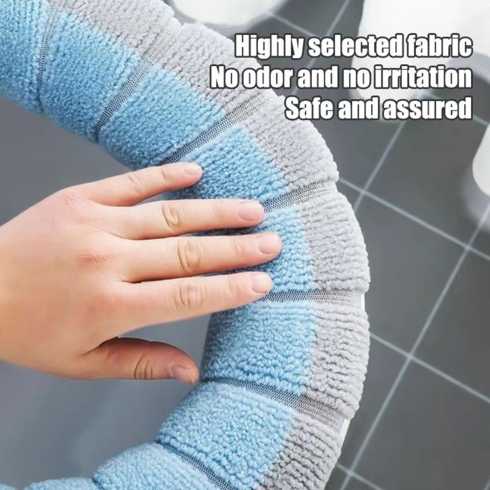 Easy Install Thickened Toilet Seat Cover Mat Washable Warm Toilet Seat Cushion Cover Soft with Handle Toilet Mat Bathroom
