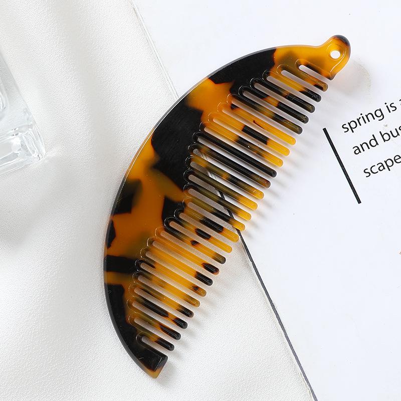 Hot-selling Semi-circular Acetate Hair Comb: Portable Anti-static Marble Design for Women