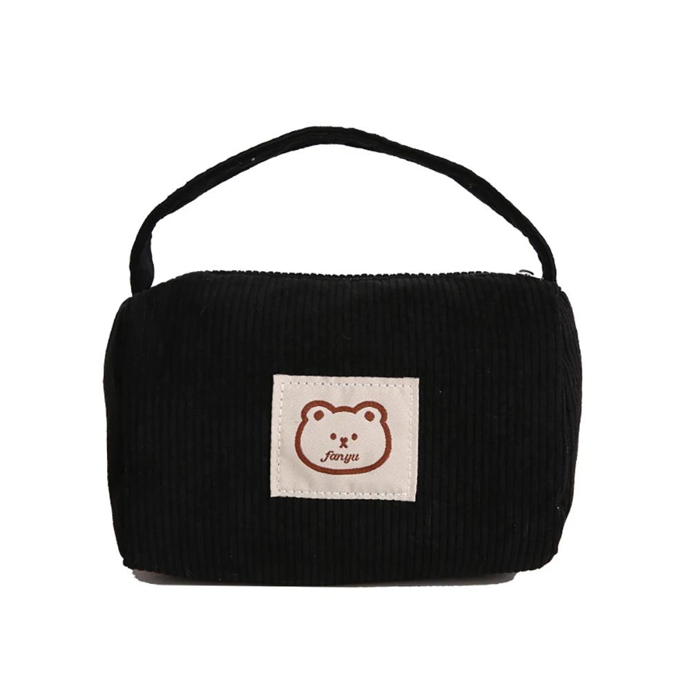 Women Fashion Large Capacity Soft Handbag With Handle Universal Classic Comfortable Cute Bear Cosmetic Bag Women Handbag