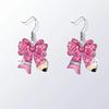 Back To School Pencil Bow Acrylic Earrings - Creative 2D Design