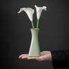 Elegant Bean Green Ceramic Vase - Ru Kiln Luxury Home Decor, Multiple Shapes for Living Room Flower Arrangements