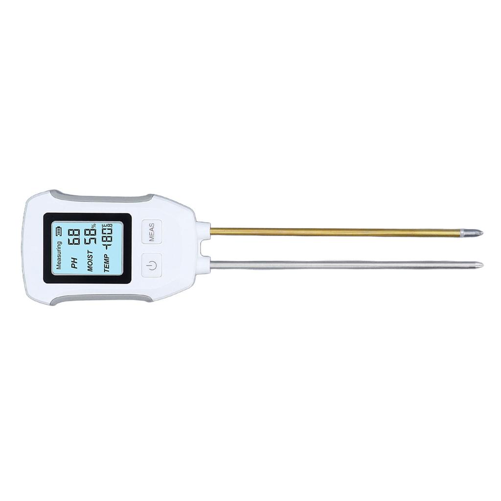 Soil Meter 3 in 1 High Accuracy PH Temperature Moist Dual Probe Soil Tester with LCD Screen for Potted Plant Greenhouse