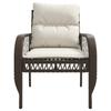 4 Piece Garden Sofa Set with Cushions Brown Poly Rattan
