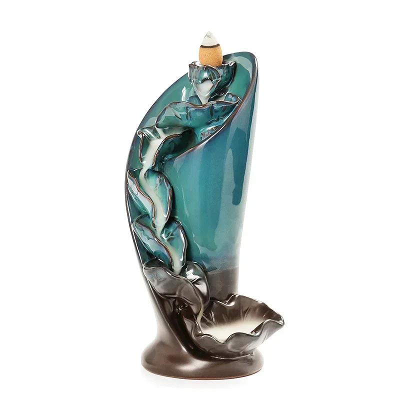 1 Stück, Kreatives Fackeldesign Keramikhandwerk Rückfluss Räuchergefäß Heimschmuck (Ohne Weihrauch)