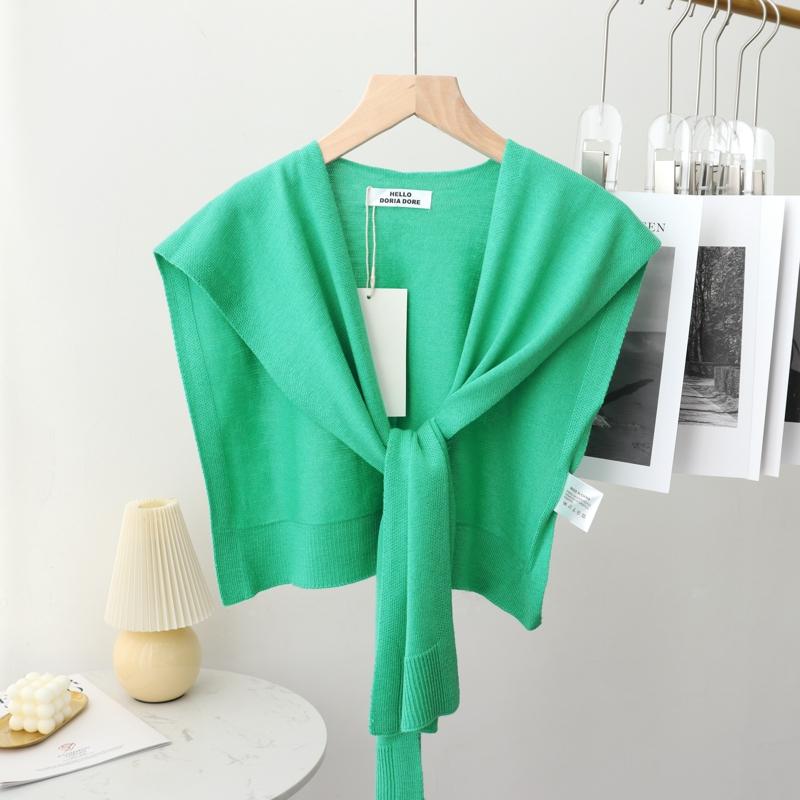 Korean Summer Air Conditioning Fake Collar Neck Guard Scarf Female Knit Thin Autumn Knotted Cape Sunscreen Shawl For Women