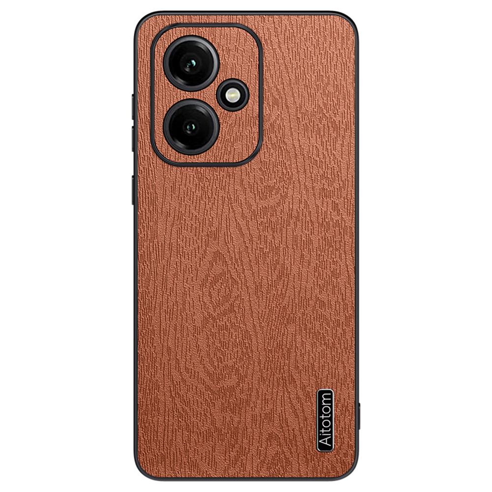 For Honor 400 5G (Global) Case Wood Texture PU Leather Coated PC TPU Phone Cover