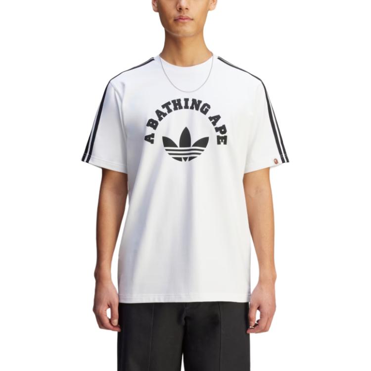 T-shirt BAPE x adidas Bianco/Nero Unisex Streetwear JN7120